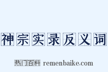 神宗实录反义词是什么意思的图片